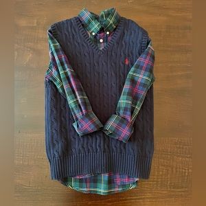 Ralph Lauren Polo sweater and button shirt